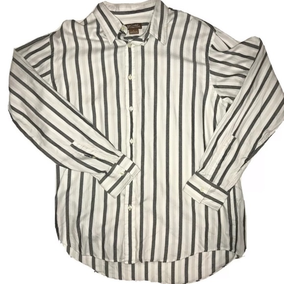 Michael Kors Stripped Button Down Shirt Size L